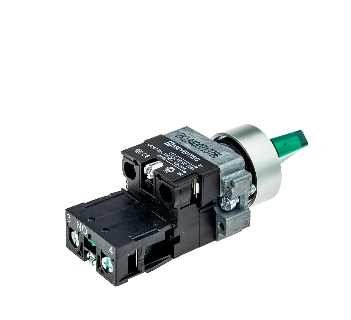 Переключатель с подсветкой, с фиксацией, 24V AC/DC, зеленый, 2 положения, 1NO