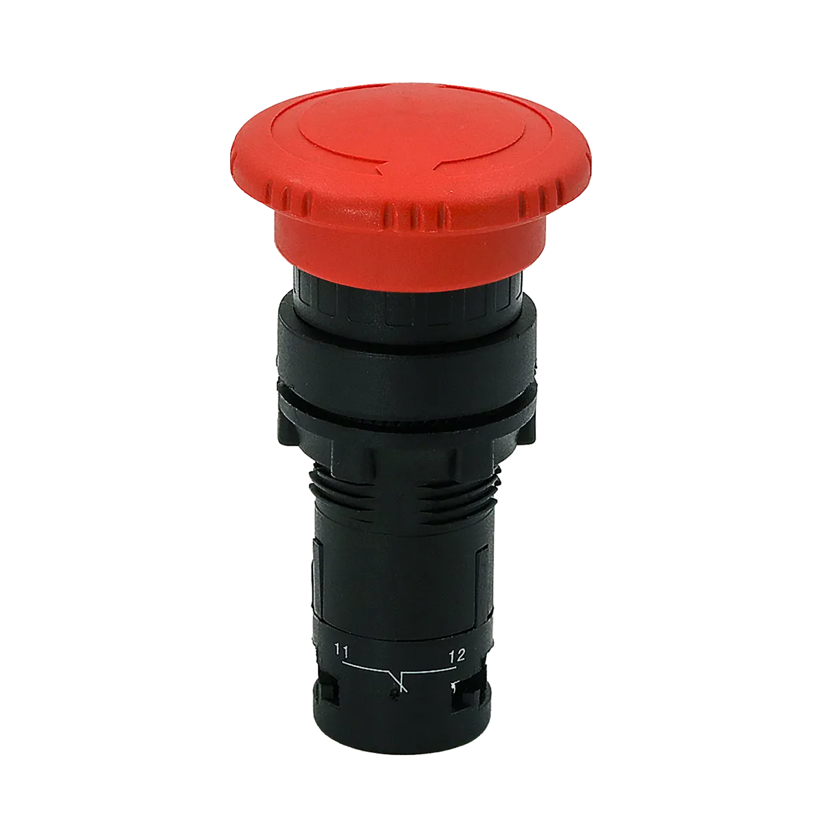 Кнопка грибовидная красная, возврат поворотом c фиксацией, Ø 40 мм,  1NC, IP54, пластик