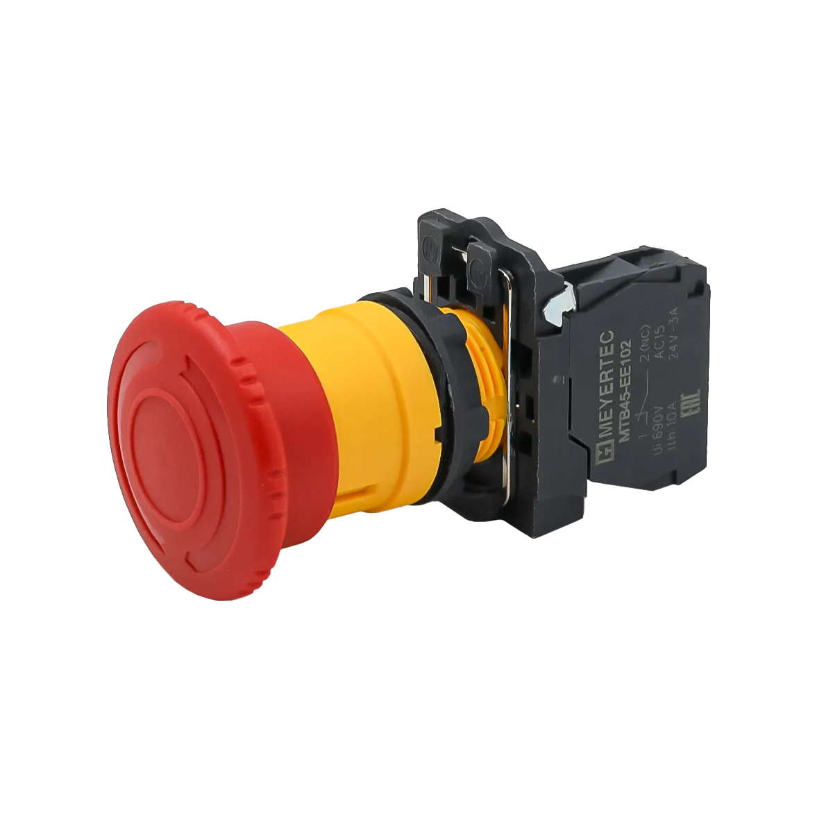 Кнопка грибовидная аварийной остановки, красная, 40 мм, возврат поворотом с фиксацией, 1NC, IP65, пластик