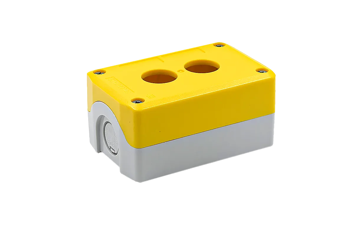 Корпус кнопочного поста, 2 места, желтый, IP67