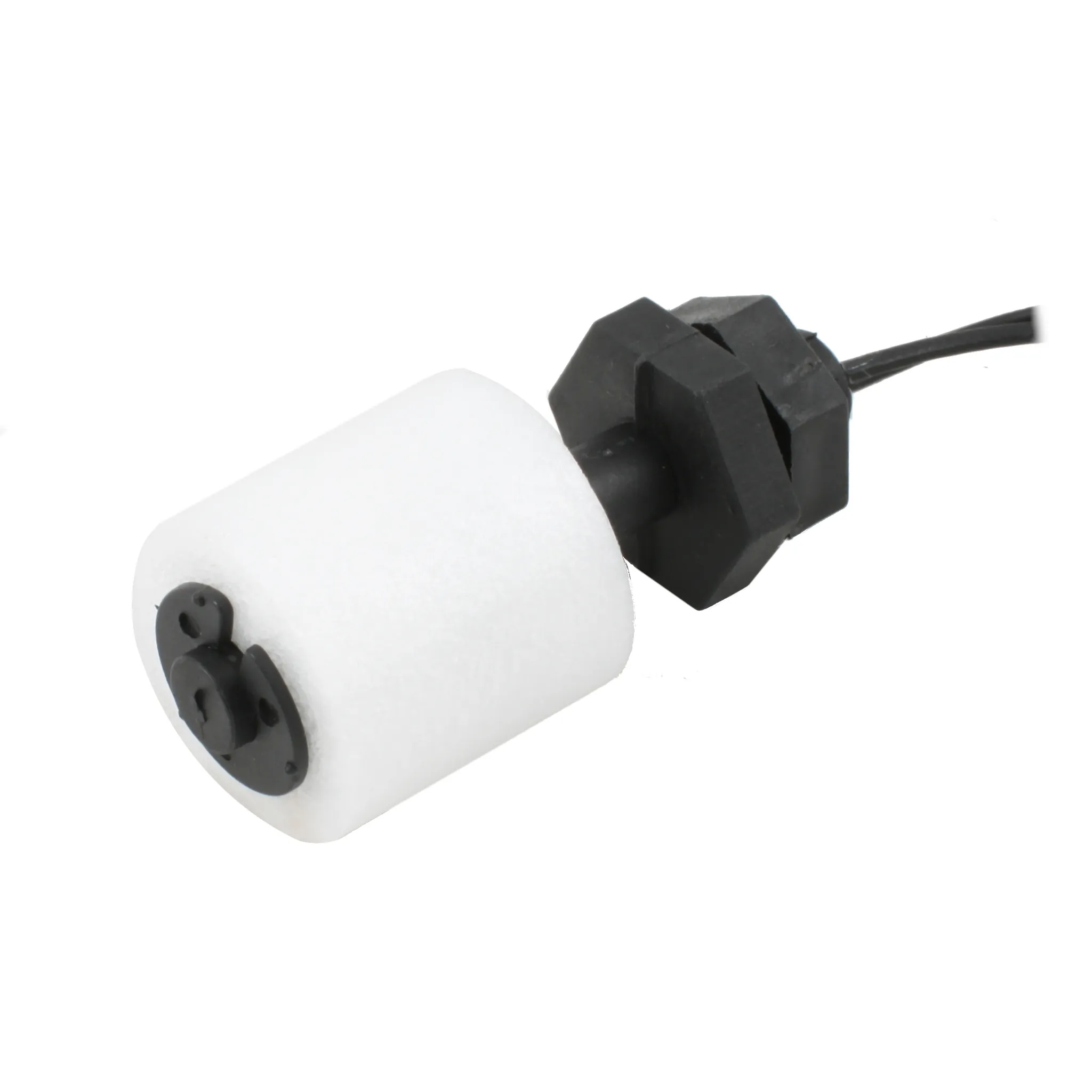 Поплавковый датчик уровня жидкости, вертикальное исполнение, -20 +80 С, соединение- резьба 1/8"PF полипропилен, кабель 500 мм, поплавок D=25 мм полипропилен