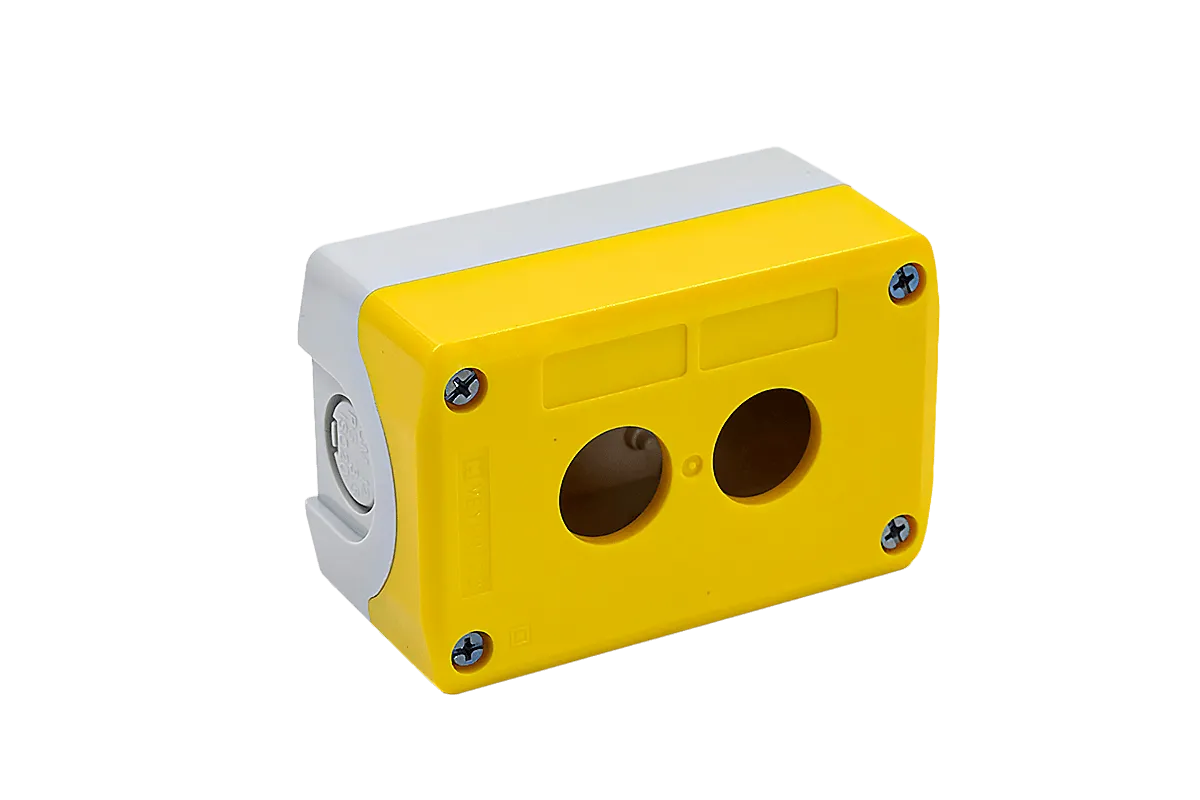 Корпус кнопочного поста, 2 места, желтый, IP67