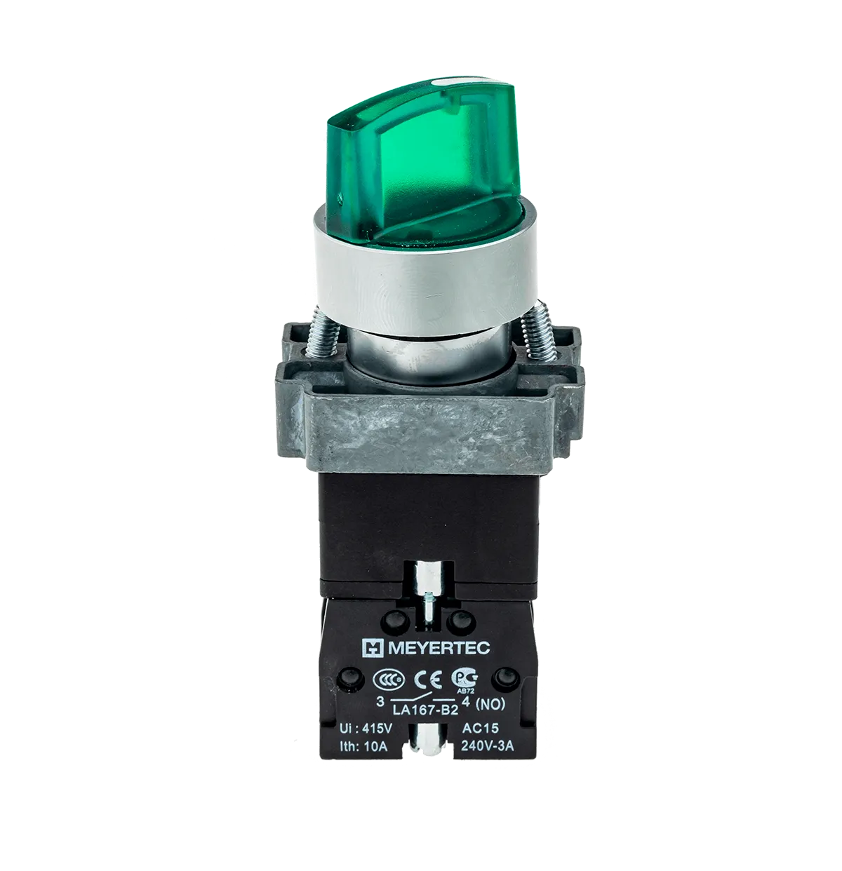 Переключатель с подсветкой, с фиксацией, 24V AC/DC, зеленый, 2 положения, 1NO