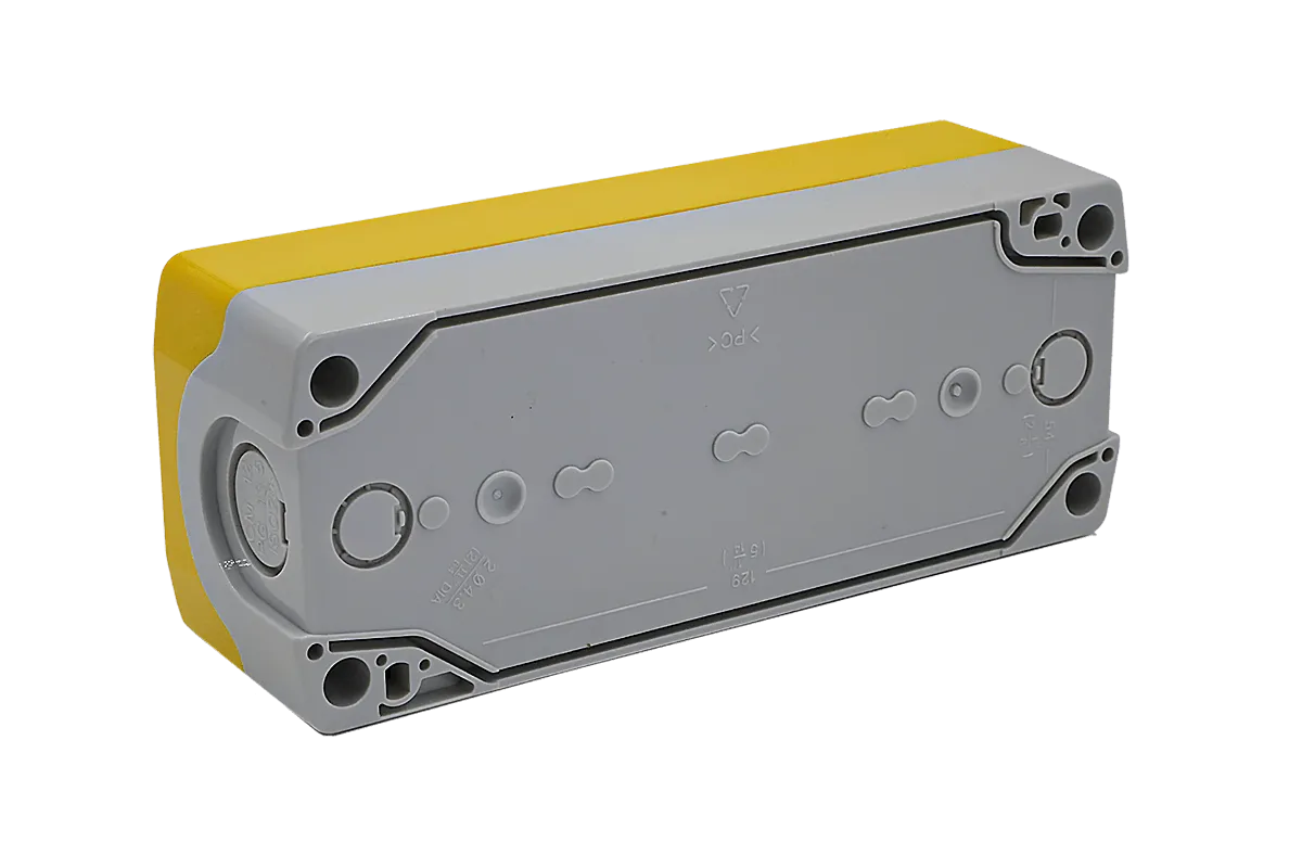 Корпус кнопочного поста, 4 места, желтый, IP67