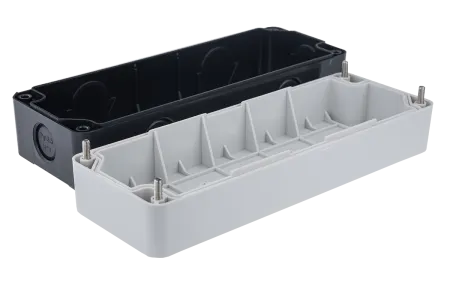 Корпус кнопочного поста, 5 отверстий, серый, IP54