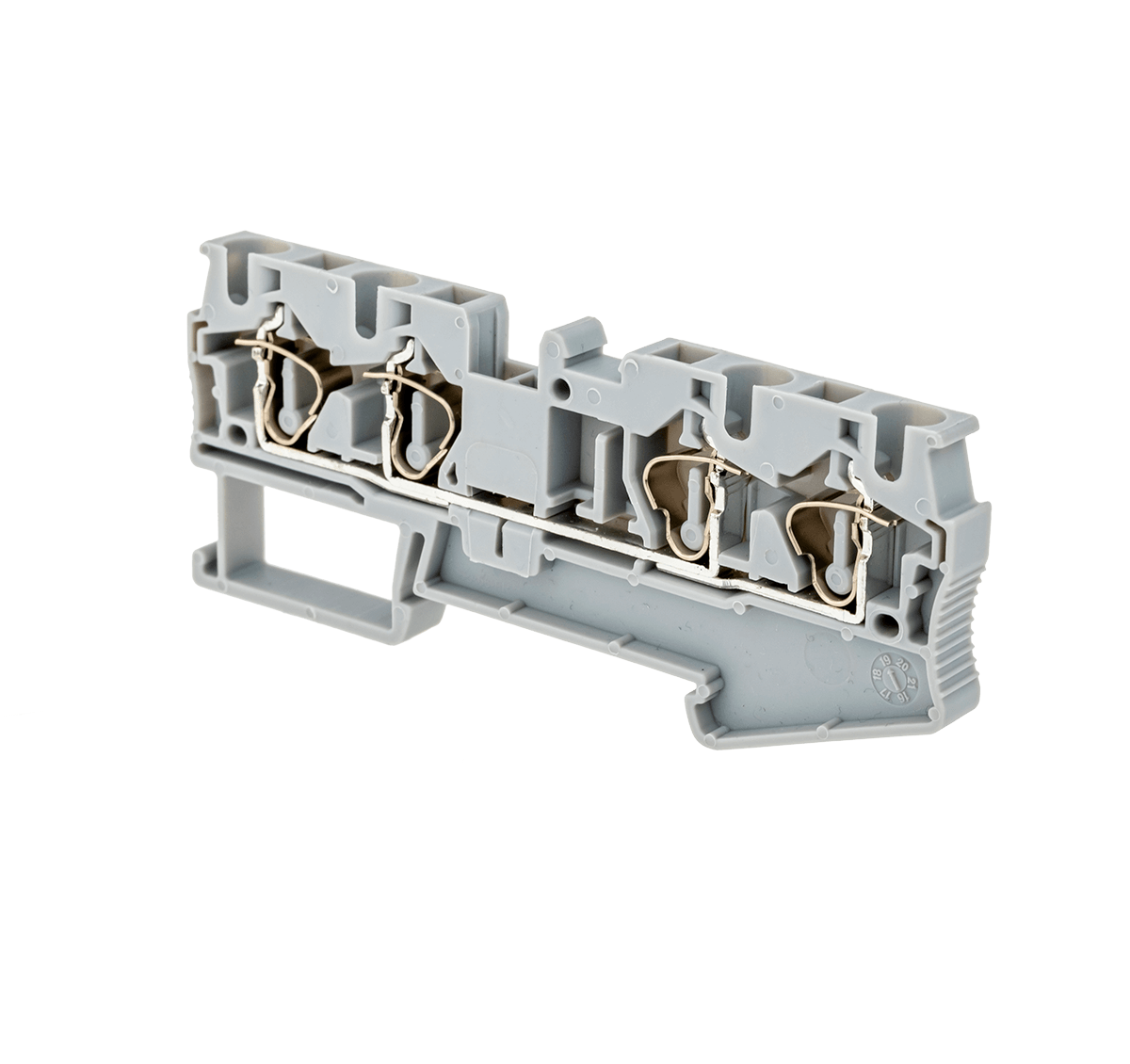 Клемма пружинная четырехпроводная,  4 мм², серая