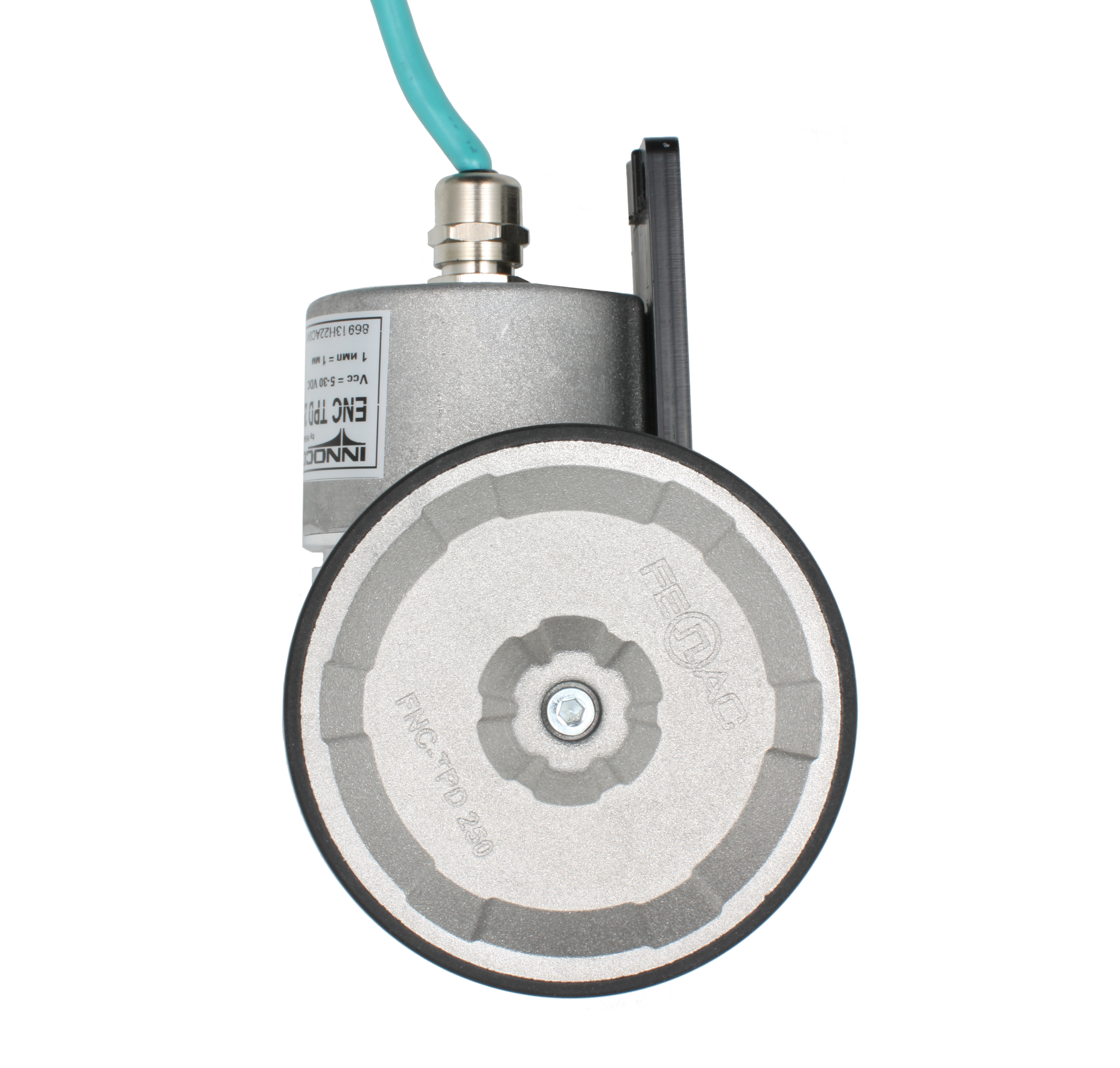 INNOCONT Инкрементальный энкодер с мерным колесом L=250мм, 1 имп/10мм, 5…30VDC, IP65, -20…+85C, кабель 2м ENC TPD 251