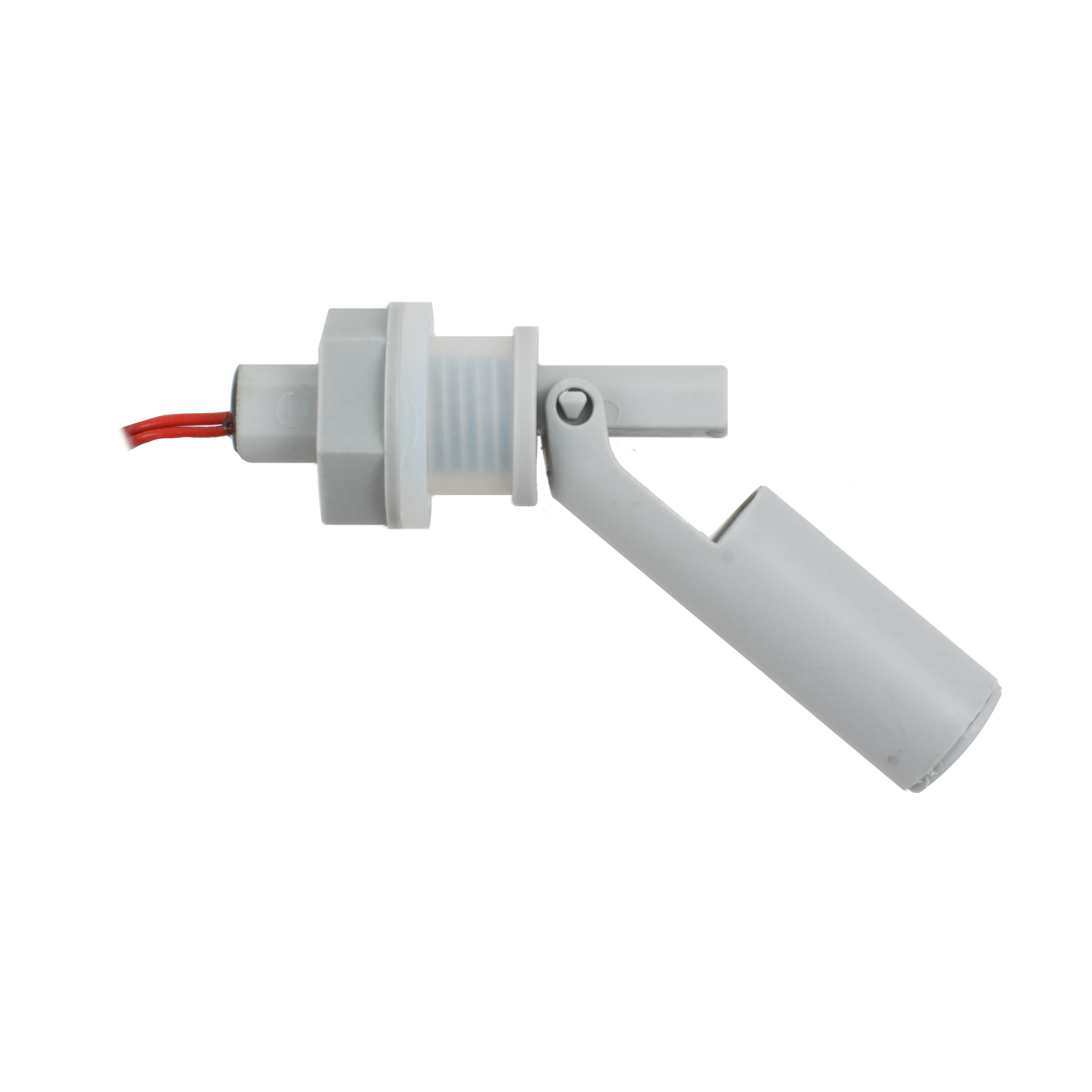 Поплавковый датчик уровня жидкости, горизонтальное исполнение, -20 +120 С, соединение- резьба M16 PVDF, кабель 500 мм, поплавок - PVDF