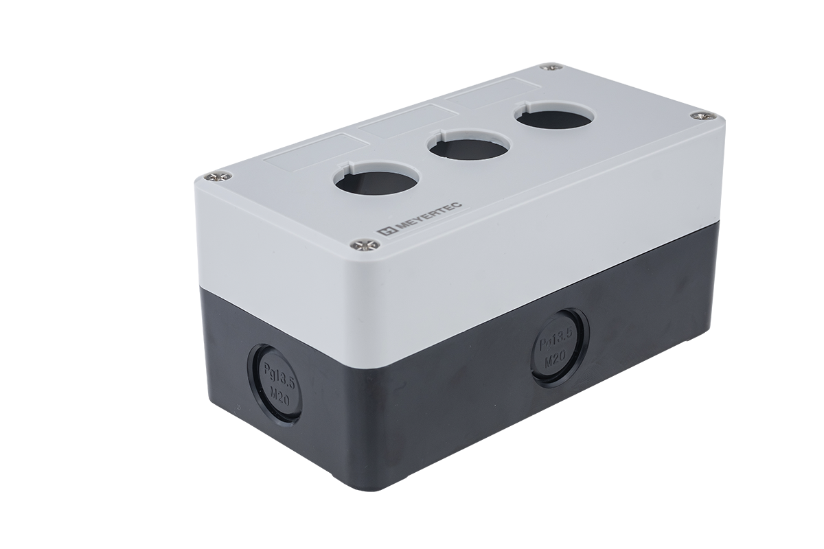 Корпус кнопочного поста, 3 отверстия, серый, IP54