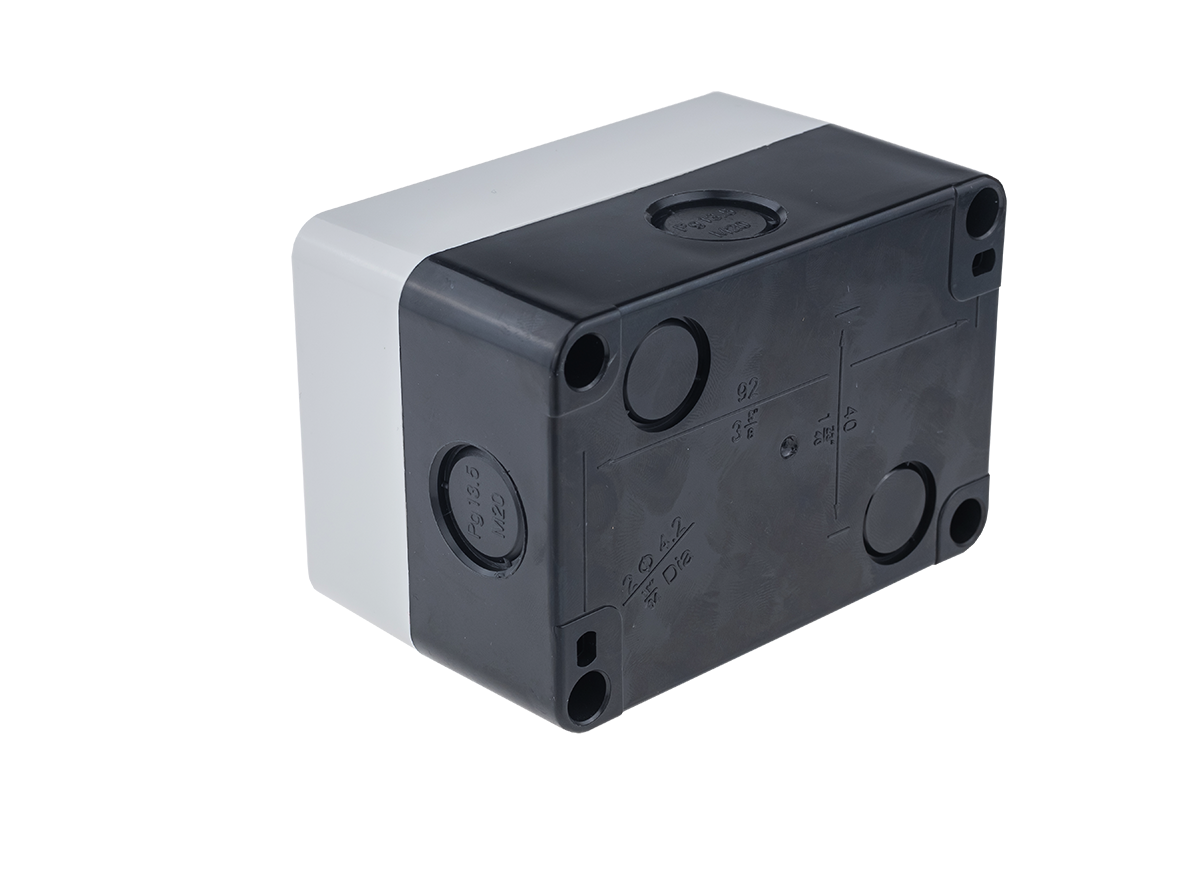 Корпус кнопочного поста, 2 отверстия, серый, IP54