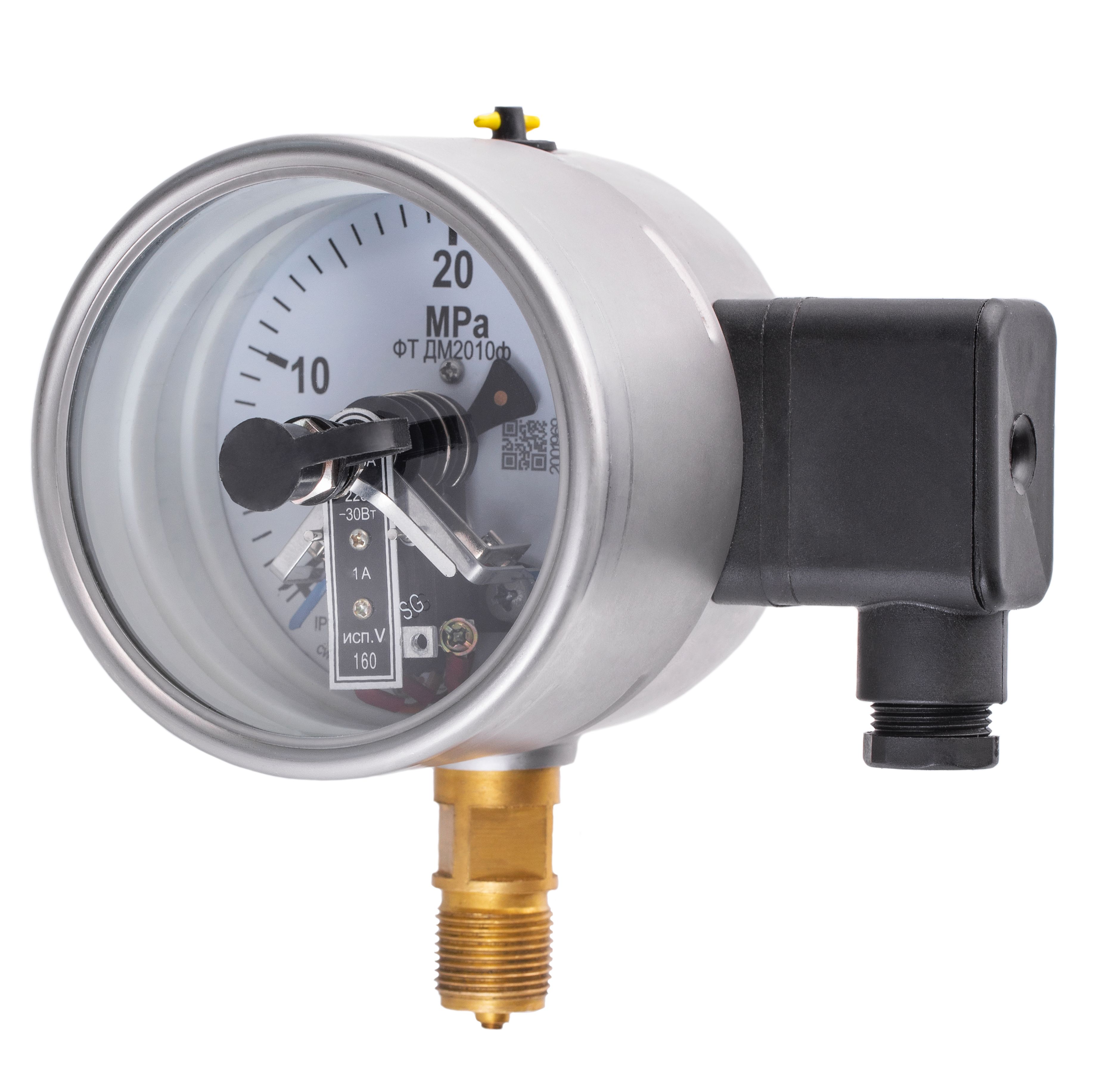 Вакуумметры, мановакуумметры, манометры электроконтактные пылевлагозащищенные ДВ2010ф, ДА2010ф, ДМ2010ф IP54(IP65) (Диаметр: 100 мм)