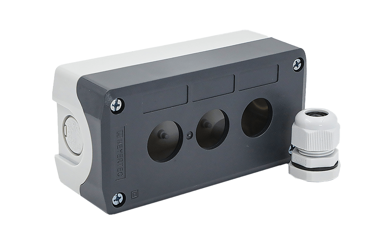 Корпус кнопочного поста, 3 места, серый, IP67