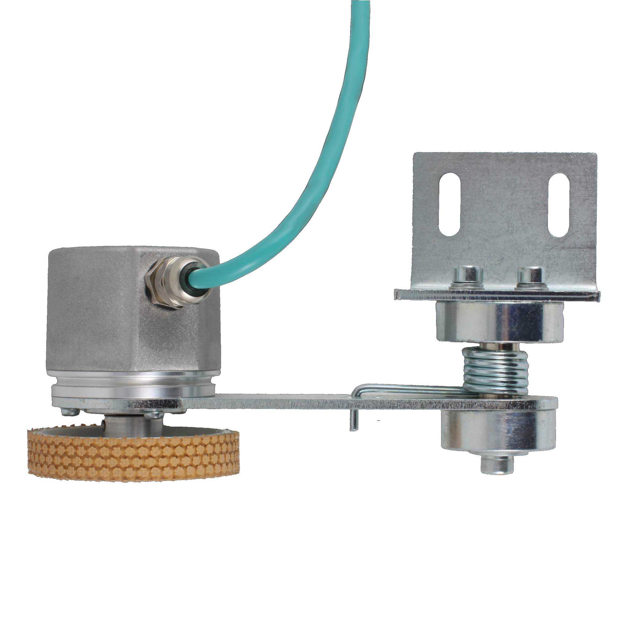 Инкрементальный энкодер D=50мм с мерным колесом L=200мм, контактная поверхность - резина, профиль ребристый, 1имп/1мм, 5…30VDC, выход HTL, IP64, -20…+85°C, радиальный кабель 2м