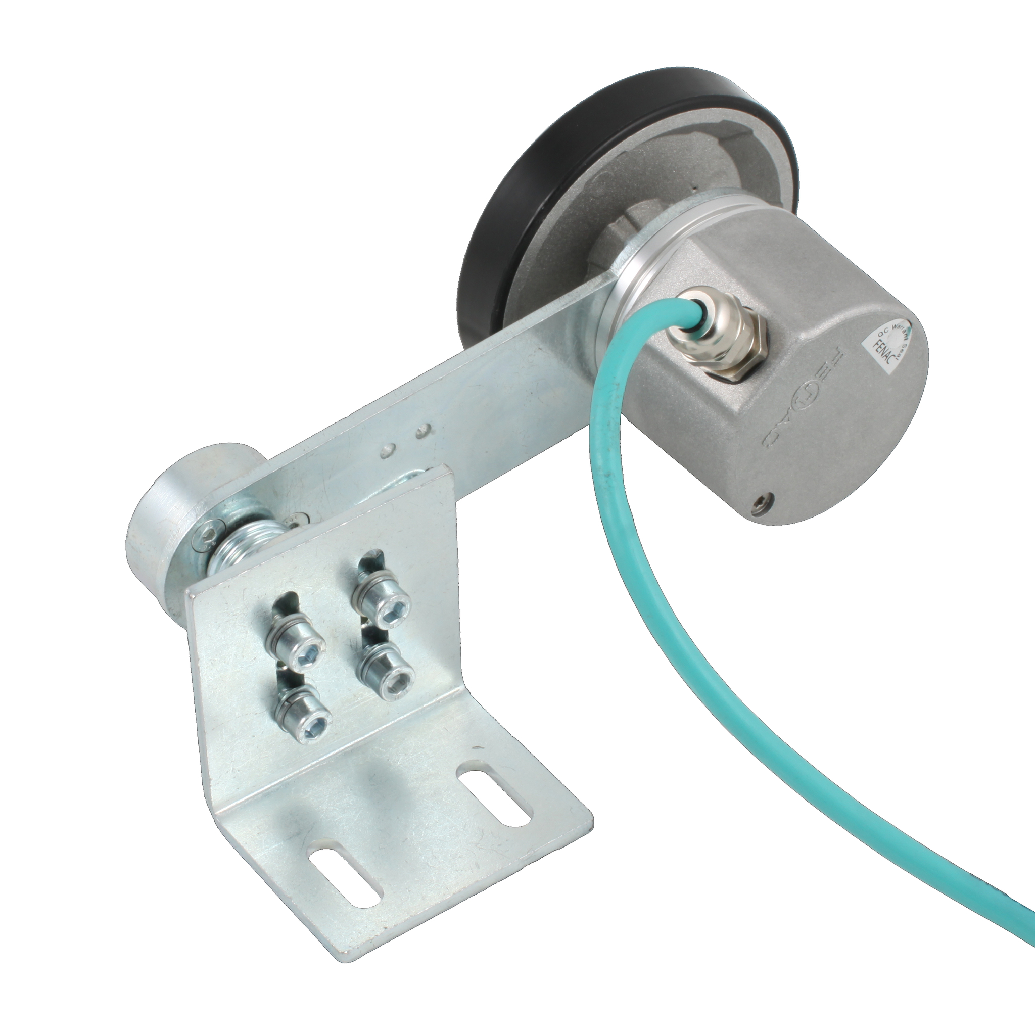 Инкрементальный энкодер D=50мм с мерным колесом L=250мм, контактная поверхность - резина, профиль гладкий, 1имп/0,5мм, 5…30VDC, выход HTL, IP64, -20…+85°C, радиальный кабель 2м