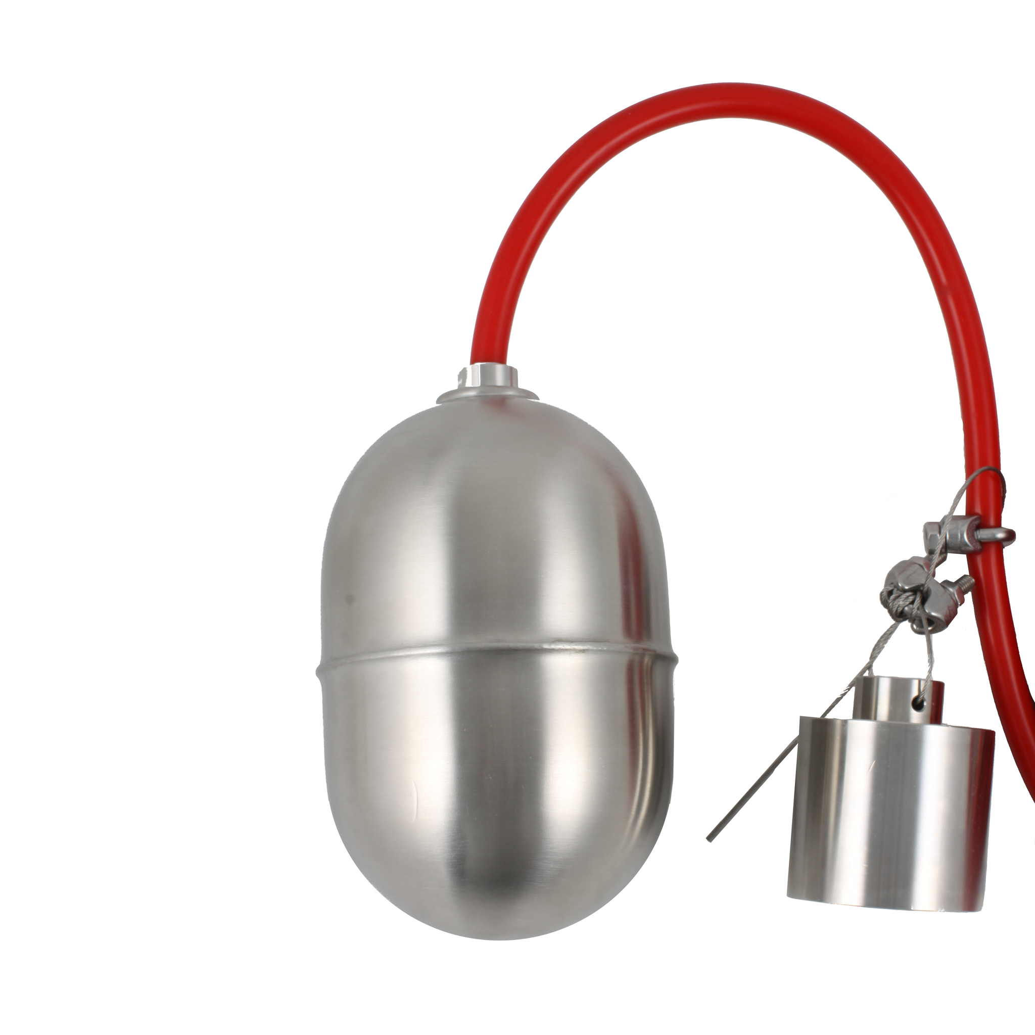 Поплавковый датчик уровня жидкости, исполнение на кабеле 3 м, -10 +180 С, поплавок- нерж. сталь, кабель- силикон