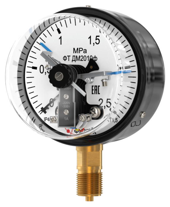 Вакуумметры, мановакуумметры, манометры электроконтактные ДВ2010ф, ДА2010ф, ДМ2010ф (Диаметр: 100 мм)