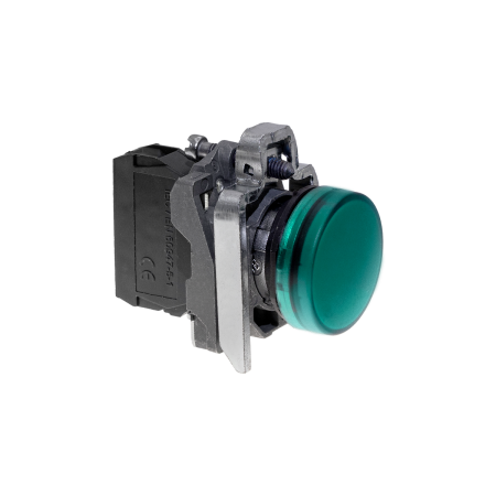Лампа сигнальная зеленая, 220V AС/DC, IP65, металл